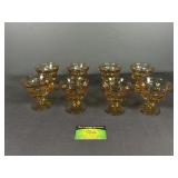 (8) Fostoria Amber Claret Wine Glasses