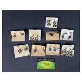 9 Pair of Vintage Screw Back Costume Earrings