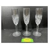 (3) Waterford Champagne Flute Brookside pattern