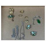 Misc Costume Jewelry Jade, Malachite and
