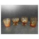 (28) Morgantown Amber Crackle Glass