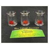 3 Miniature Meadow Gold Cream Jars