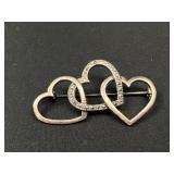 Sterling Heart Brooch with Marcasite