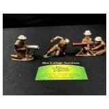 3 Minoil Cast Military Figurines