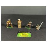 4 Minoil Cast Military Figurines