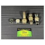 (5) Vintage Men Wristwatches Milber, Fair Fax,