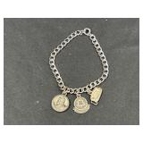 Childs size Charm Bracelet with 3 charms