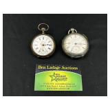 (2) Mens Pocket Watches - National and Halda