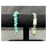 (2) Bracelets, Sterling Mother of Pearl and