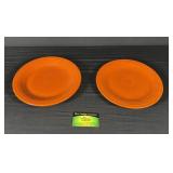 (2) Vintage Fiesta Red Dinner Plates