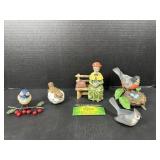 (5) Misc Figurines including birds