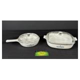 (2) Corning Cornflower Blue Items with Lids