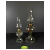 (2) Vintage EAPG Oil Lamps 18" & 14"