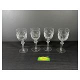 (4) Waterford Curraghmore Claret Goblets