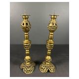 (2) Tall Brass Candlesticks