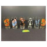 (6) Pepsi Cartoo Glasses 1973 & 1976