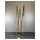 (3) Vintage Oak Shaft Golf Clubs