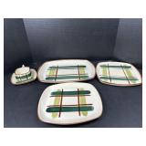 (48) Hand Decorated Blair China Gay Plaid