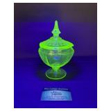 Green Depression Uranium Candy dish Princess