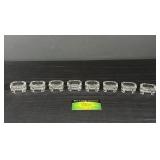 (8) Clear pressed glass salt cellars