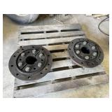 Dual wheel hubs/spacers for tractor dual