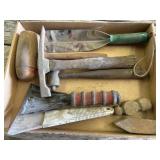 Vintage Hand Tools Lot with Wooden Mallet