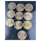 (2) President Madison Dollar (8) Sacagawea Dollars
