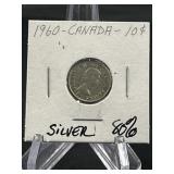 1960 Canadian 10 Cent Silver 80%