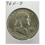1960-D Franklin Half dollar