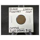 Blank Copper Lincoln Cent Planchet