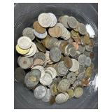 Bag of Foreign Coins and Tokens