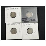 (4) Seated Liberty Dimes 1888, 1868, 1882, 1887
