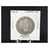 1915D Barber Half Dollar Silver