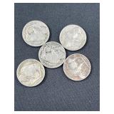 (5) Better Date 1938-D Buffalo Nickels
