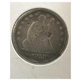 1858-O Liberty Seated Quarter