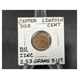 Zinc Capped Die Memorial Lincoln Cent