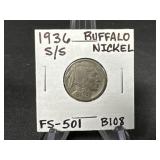 1936 S/S Buffalo Nickel