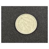 1865 3 Cent Nickel Fine Plus