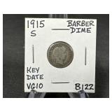 1915-S Barber Dime Key Date