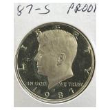 1987-S Proof Kennedy Half Dollar
