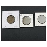 (3) 2 Cent Pieces 2-1864, 1866