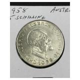 1958 Austria Silver 25 Schilling
