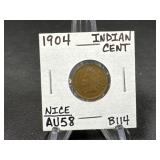 Nice 1904 Indian Cent AU58