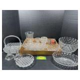 Vintage Pressed & Cut Glass Tableware Lot