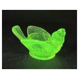 Uranium Glass Bird Candle Holder