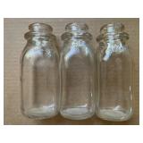 Producers glass half pint milk bottles