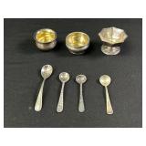 Sterling Silver Salt Dips and Spoons