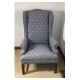 Upholstered Wingback Chair with Pattern