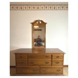 Ethan Allen Dresser With Attached Mirror