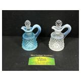 Hobknob Opalescent Glass Cruets with Stoppers